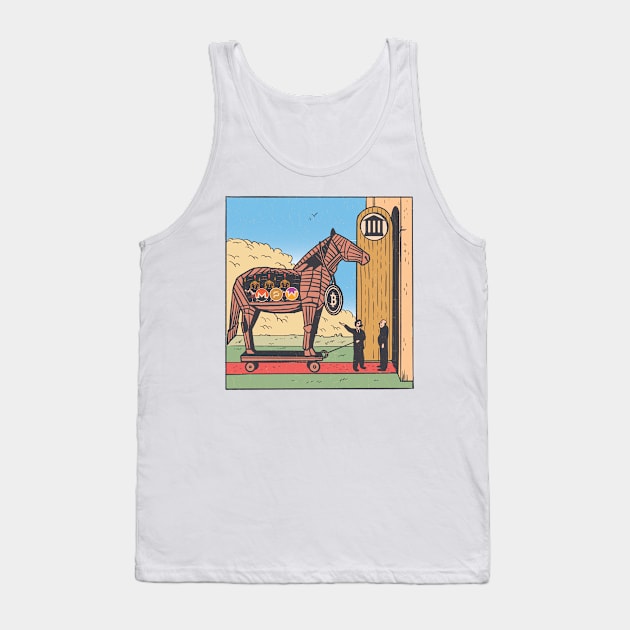 BITCOIN TROJAN HORSE Tank Top by madeinchorley